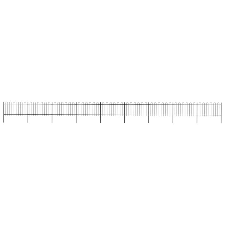 Gard De Grădină Cu Vârf Curbat, Negru, 1,7 M, Oțel