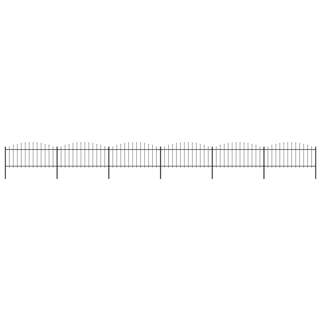 Gard De Grădină Cu Vârf Ascuțit, Negru, 1,7 M, Oțel