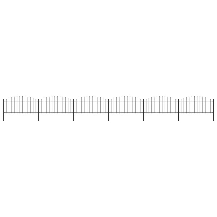 Gard De Grădină Cu Vârf Ascuțit, Negru, 1,7 M, Oțel