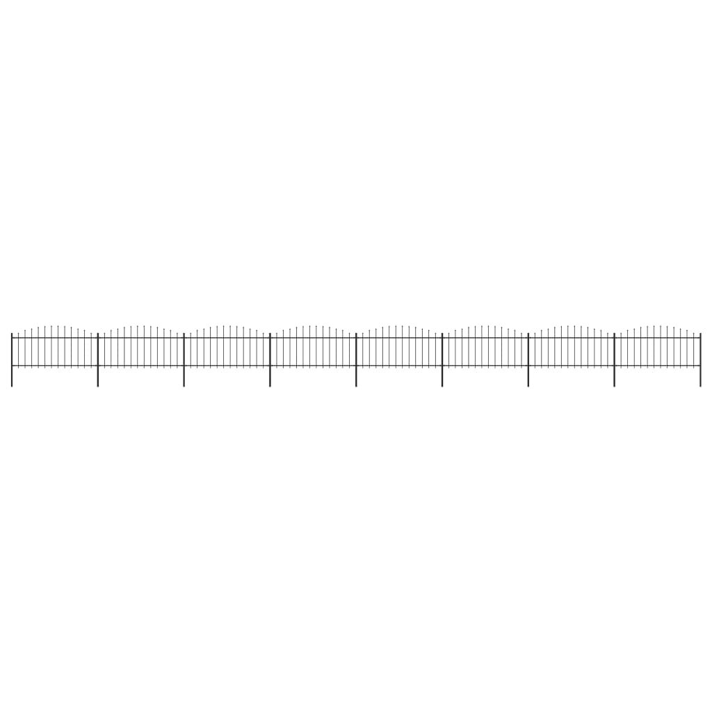 Gard De Grădină Cu Vârf Ascuțit, Negru, 1,7 M, Oțel