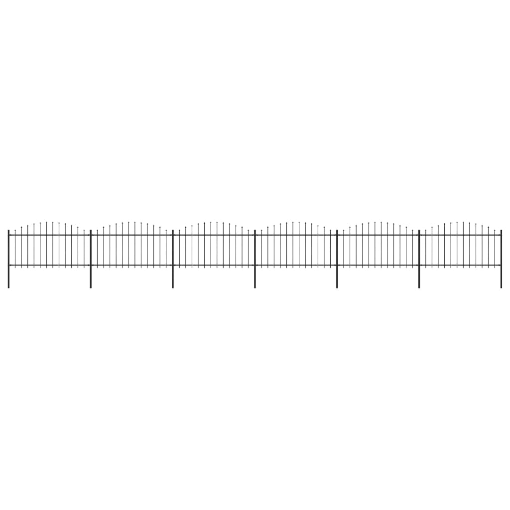 Gard De Grădină Cu Vârf Ascuțit, Negru, 1,7 M, Oțel