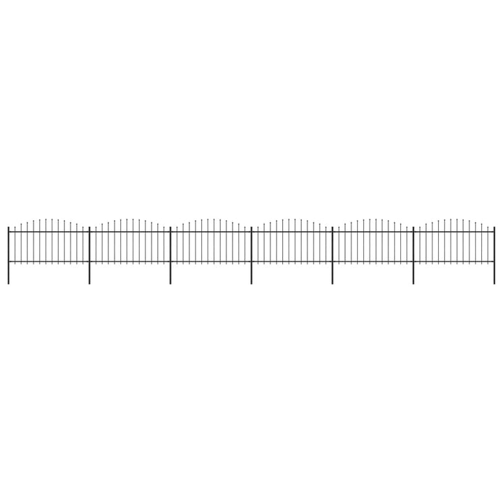 Gard De Grădină Cu Vârf Ascuțit, Negru, 1,7 M, Oțel