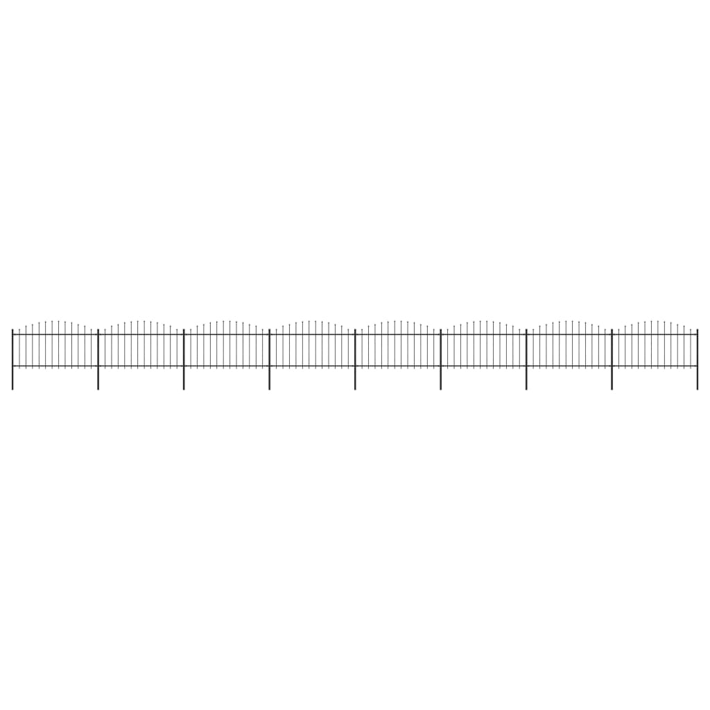 Gard De Grădină Cu Vârf Ascuțit, Negru, 1,7 M, Oțel