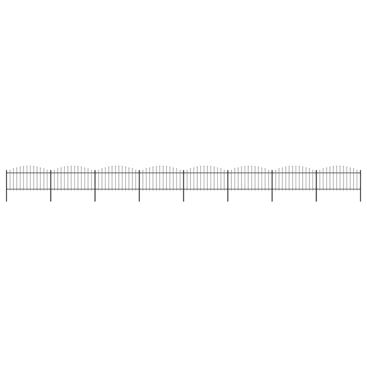 Gard De Grădină Cu Vârf Ascuțit, Negru, 1,7 M, Oțel