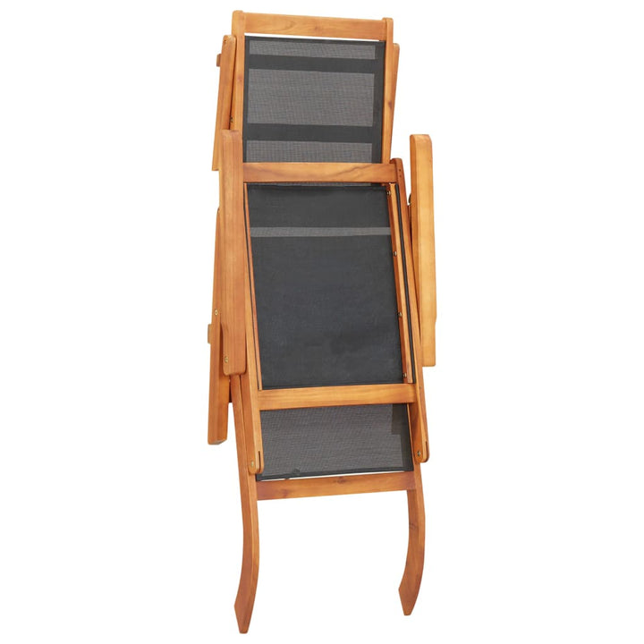 Scaun Șezlong De Exterior, Lemn Masiv De Acacia Și Textilenă