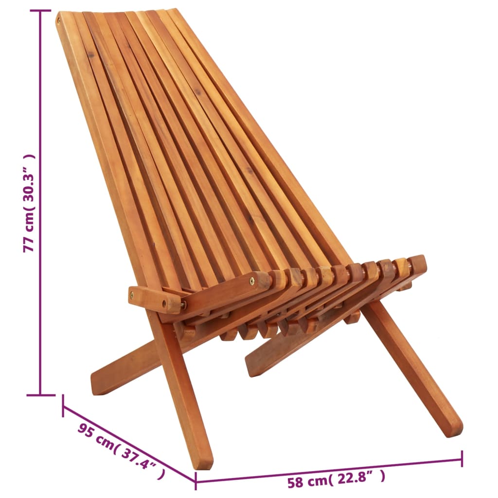 Șezlong De Exterior Pliabil, Lemn Masiv De Acacia