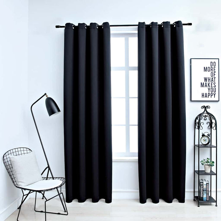 Draperii Opace Cu Inele Metalice, 2 Buc., ,