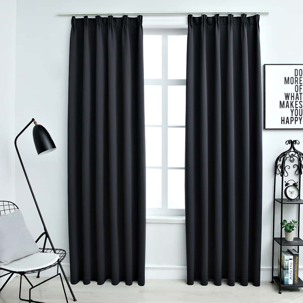 Draperii Opace Cu Cârlige, 2 Buc., ,