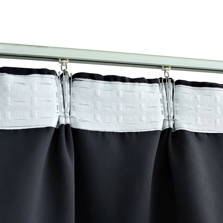 Draperii Opace Cu Cârlige, 2 Buc., ,