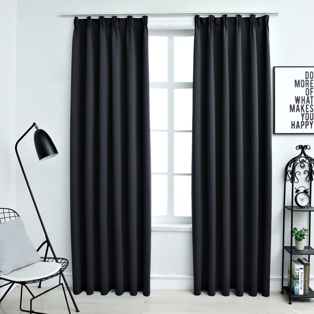 Draperii Opace Cu Cârlige, 2 Buc., ,