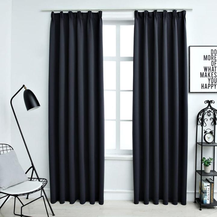 Draperii Opace Cu Cârlige, 2 Buc., ,