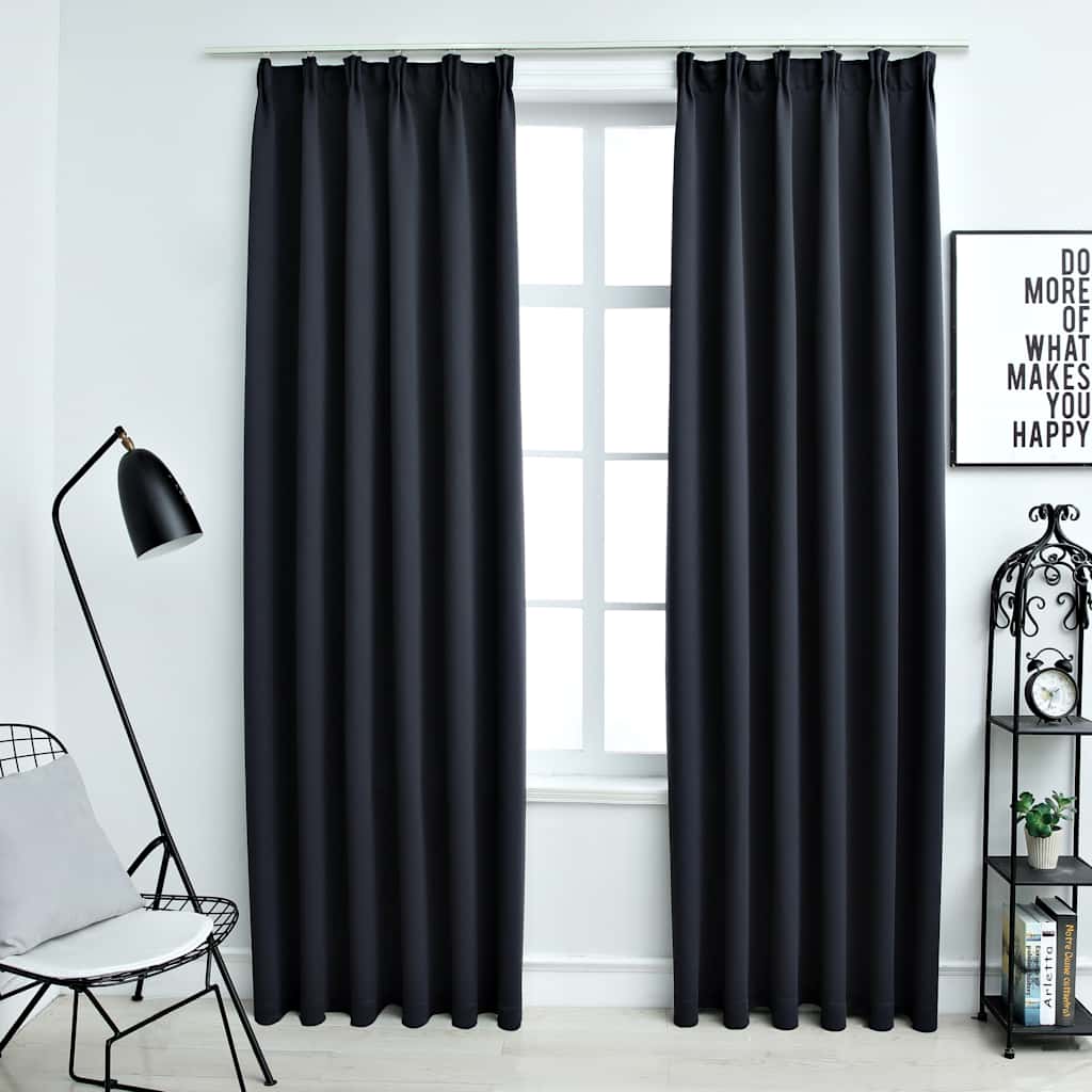 Draperii Opace Cu Cârlige, 2 Buc., ,