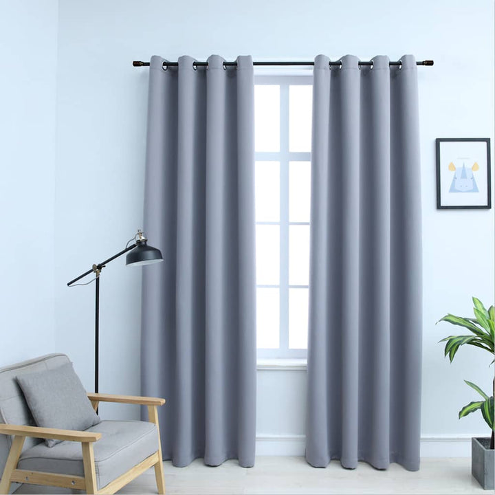 Draperii Opace Cu Inele Metalice, 2 Buc., ,