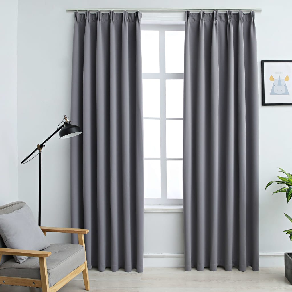 Draperii Opace Cu Cârlige, 2 Buc., ,