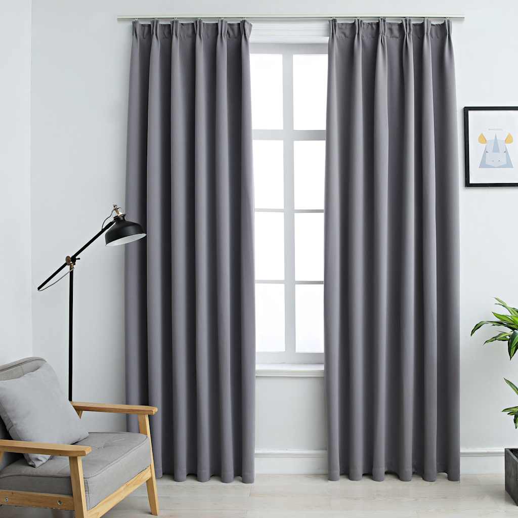 Draperii Opace Cu Cârlige, 2 Buc., ,