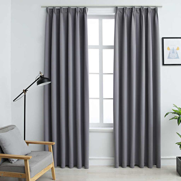 Draperii Opace Cu Cârlige, 2 Buc., ,