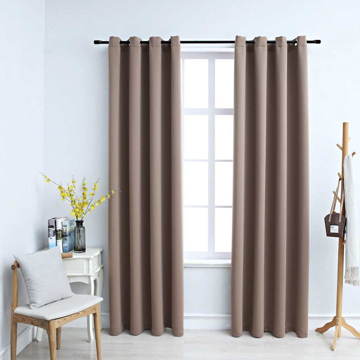 Draperii Opace Cu Inele Metalice, 2 Buc., ,