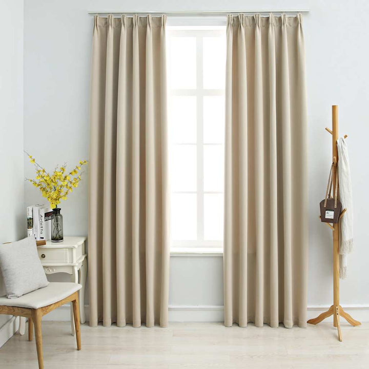Draperii Opace Cu Cârlige, 2 Buc., ,