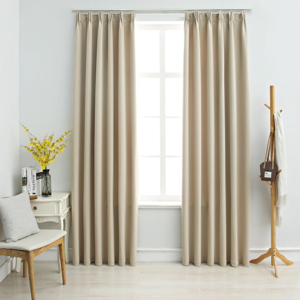 Draperii Opace Cu Cârlige, 2 Buc., ,