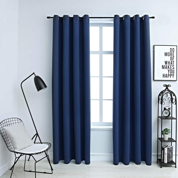 Draperii Opace Cu Inele Metalice, 2 Buc., ,
