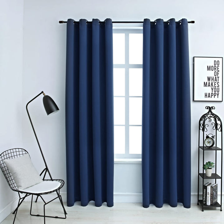 Draperii Opace Cu Inele Metalice, 2 Buc., ,