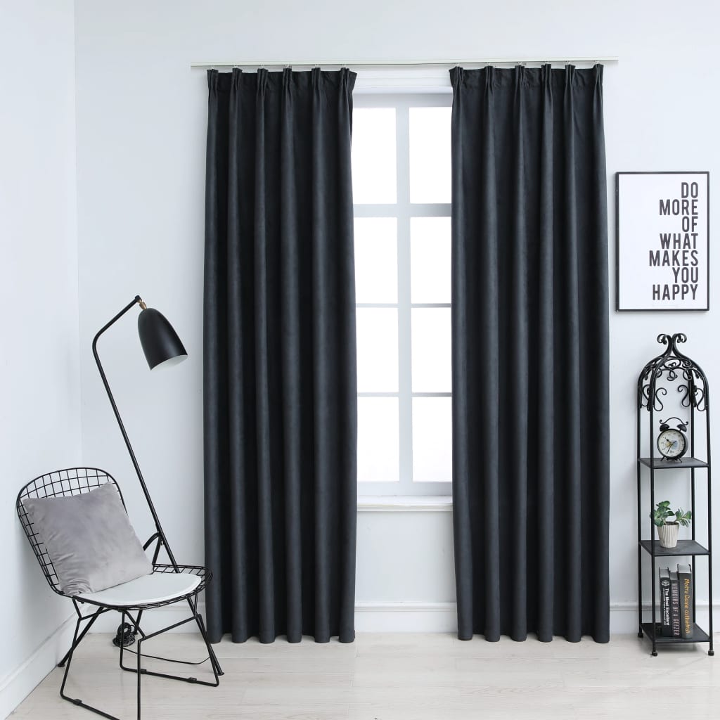 Draperii Opace Cu Cârlige, 2 Buc., ,