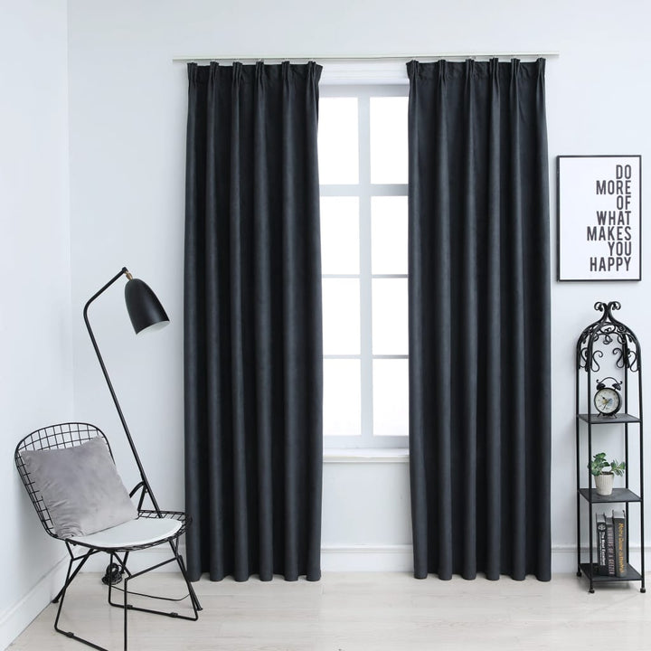 Draperii Opace Cu Cârlige, 2 Buc., ,