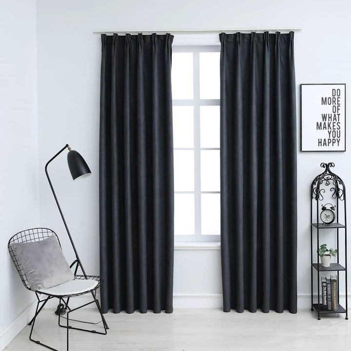 Draperii Opace Cu Cârlige, 2 Buc., ,
