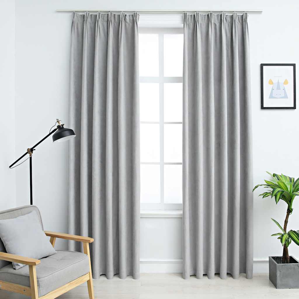 Draperii Opace Cu Cârlige, 2 Buc., ,