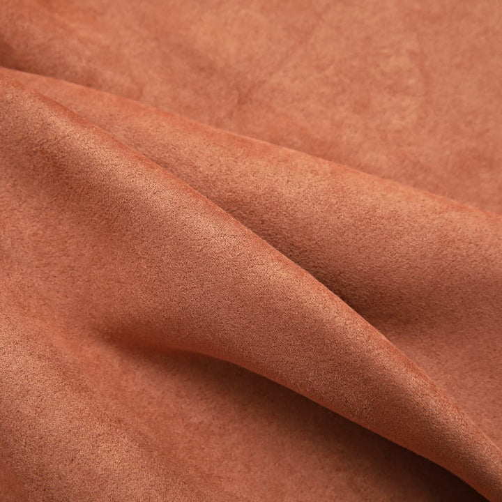 Draperii Opace Cu Inele Metalice, 2 Buc., Ruginiu,