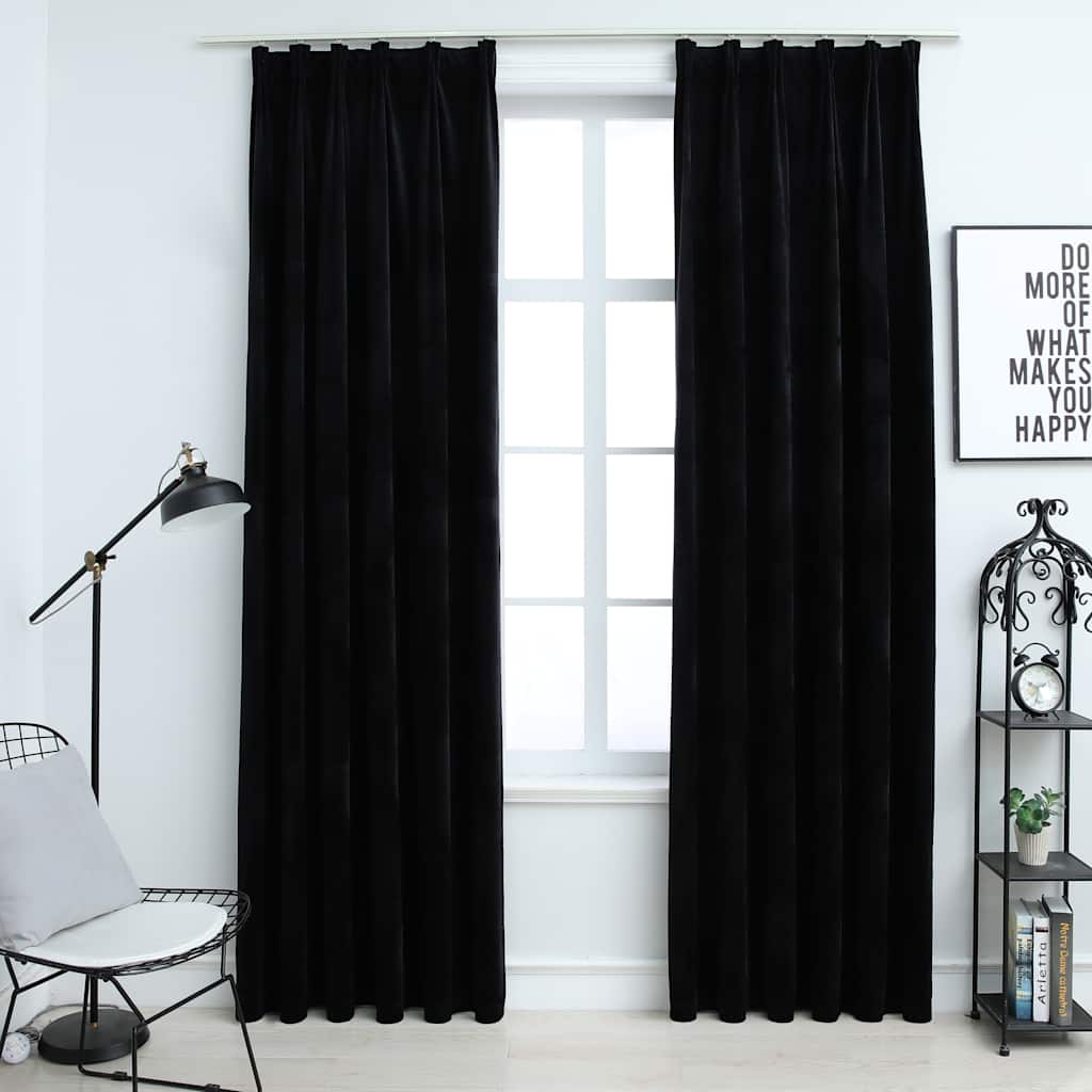 Draperii Opace Cu Cârlige, 2 Buc., , , Catifea