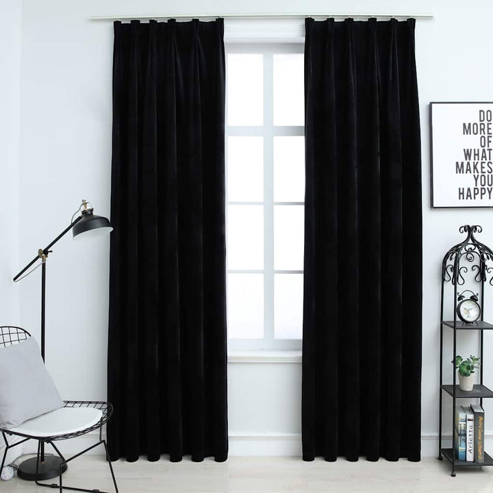 Draperii Opace Cu Cârlige, 2 Buc., , , Catifea