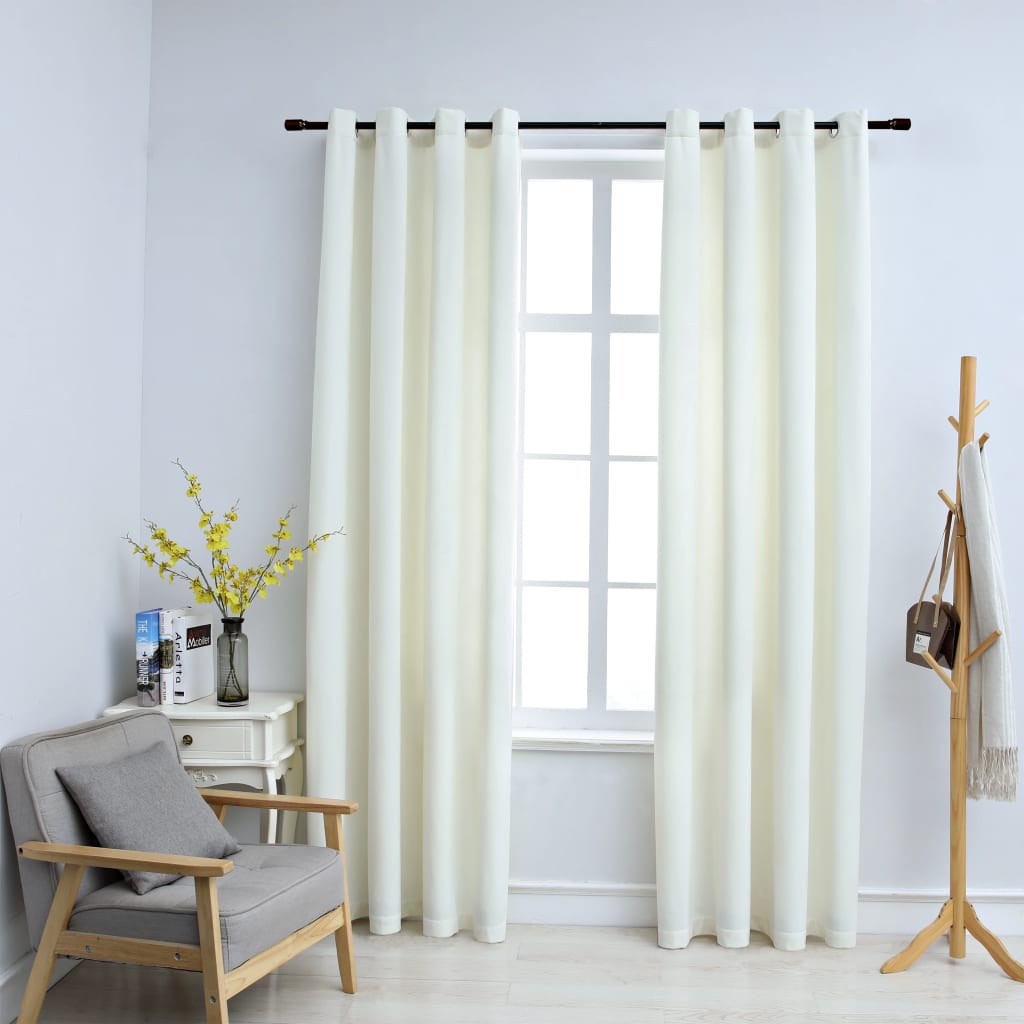 Draperii Opace Cu Inele, 2 Buc., Roz Antic, , Catifea