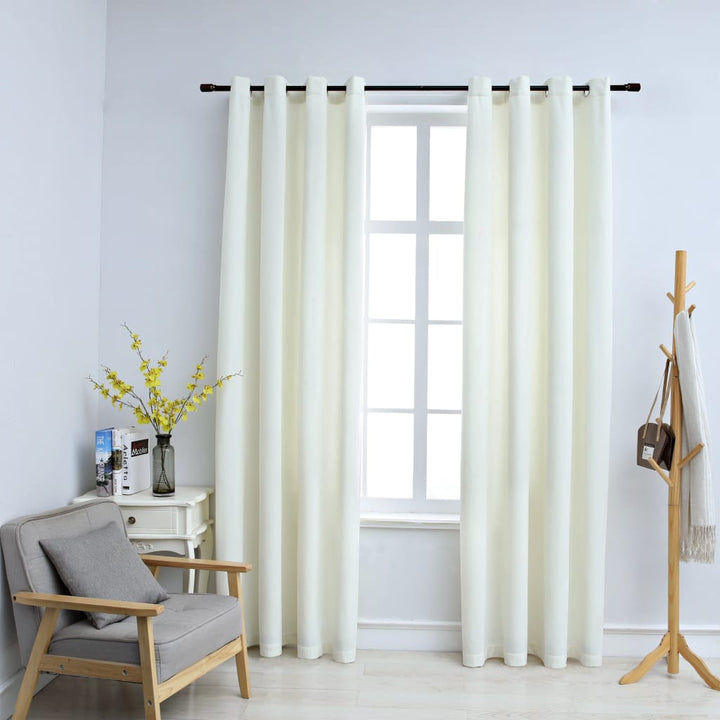 Draperii Opace Cu Inele, 2 Buc., Roz Antic, , Catifea