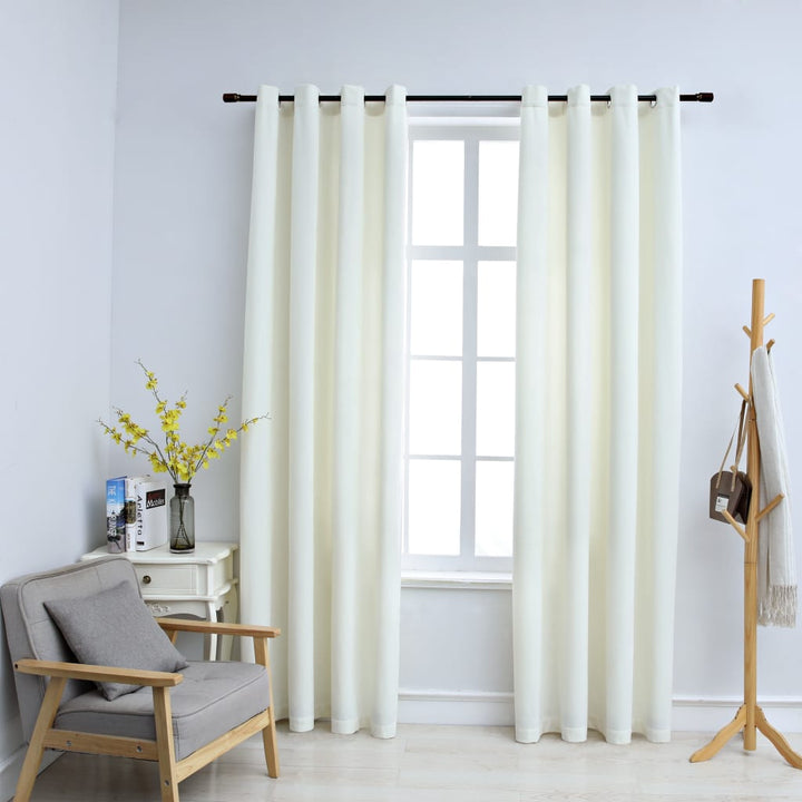 Draperii Opace Cu Inele, 2 Buc., Roz Antic, , Catifea