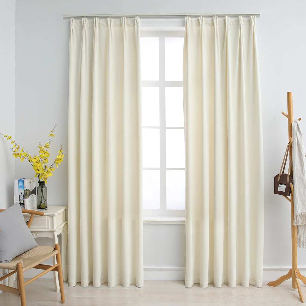 Draperii Opace Cu Cârlige, 2 Buc., , , Catifea