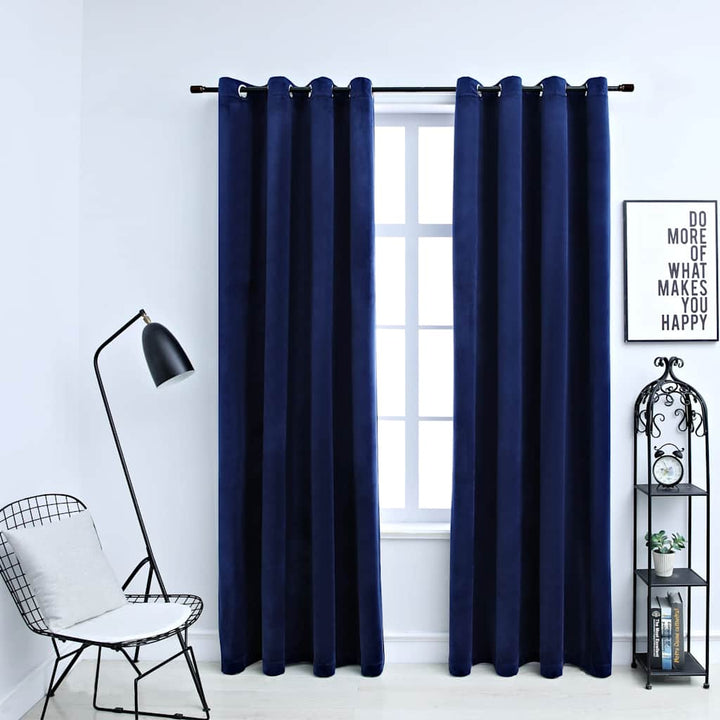Draperii Opace Cu Inele, 2 Buc., Roz Antic, , Catifea