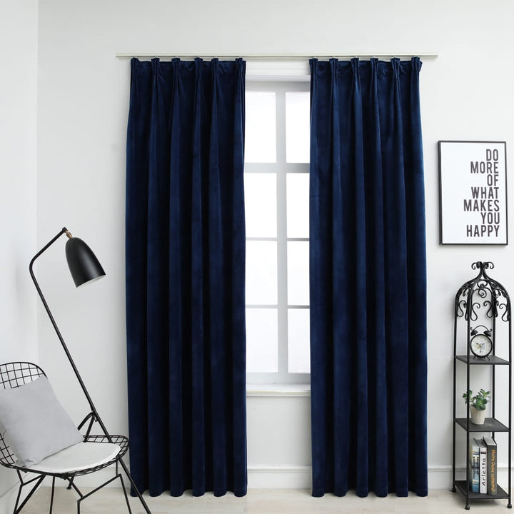 Draperii Opace Cu Cârlige, 2 Buc., , , Catifea