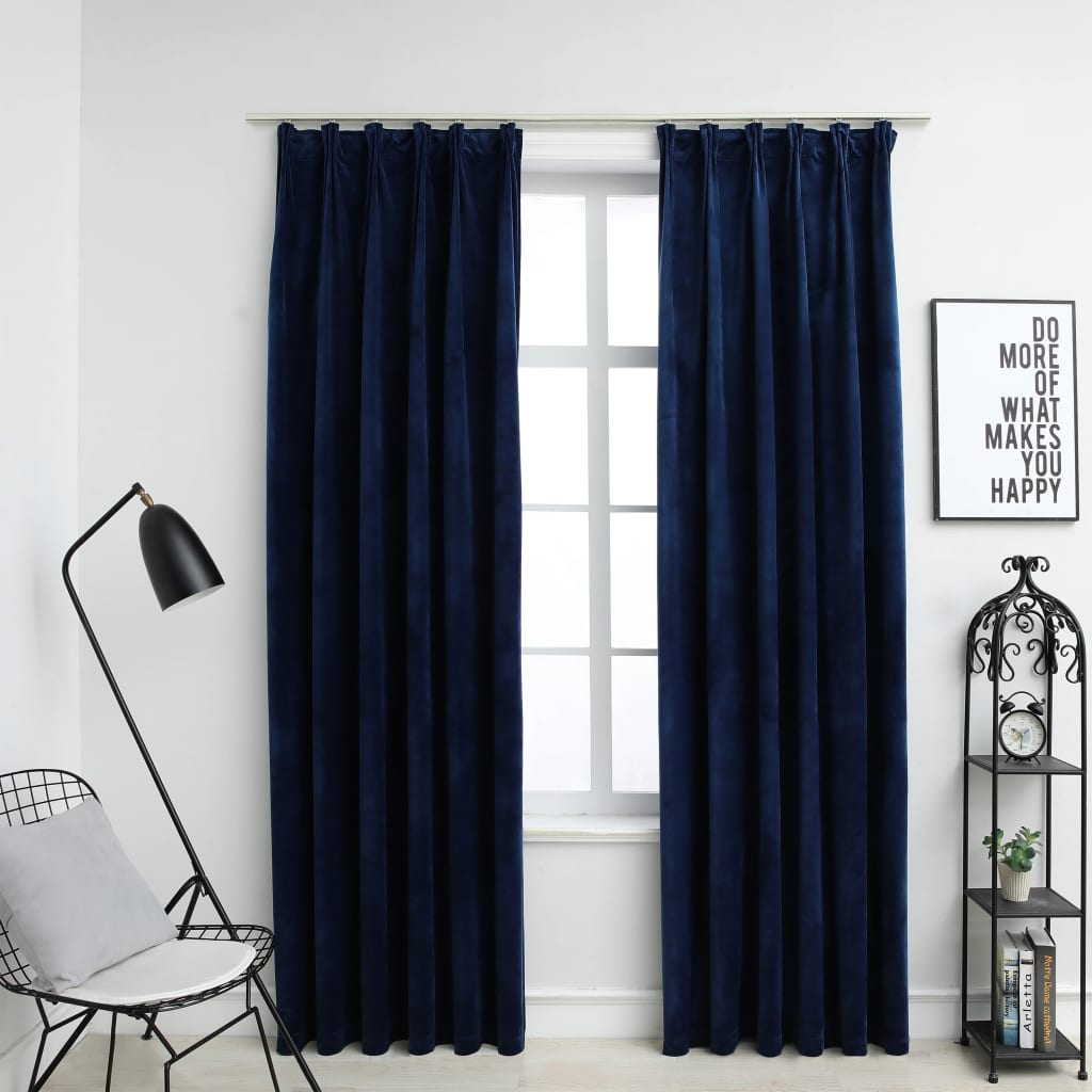 Draperii Opace Cu Cârlige, 2 Buc., , , Catifea