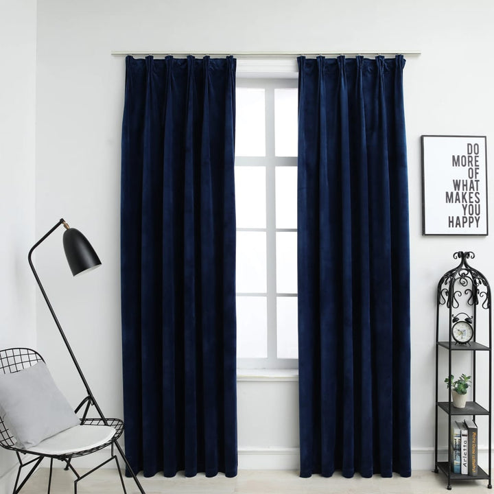 Draperii Opace Cu Cârlige, 2 Buc., , , Catifea