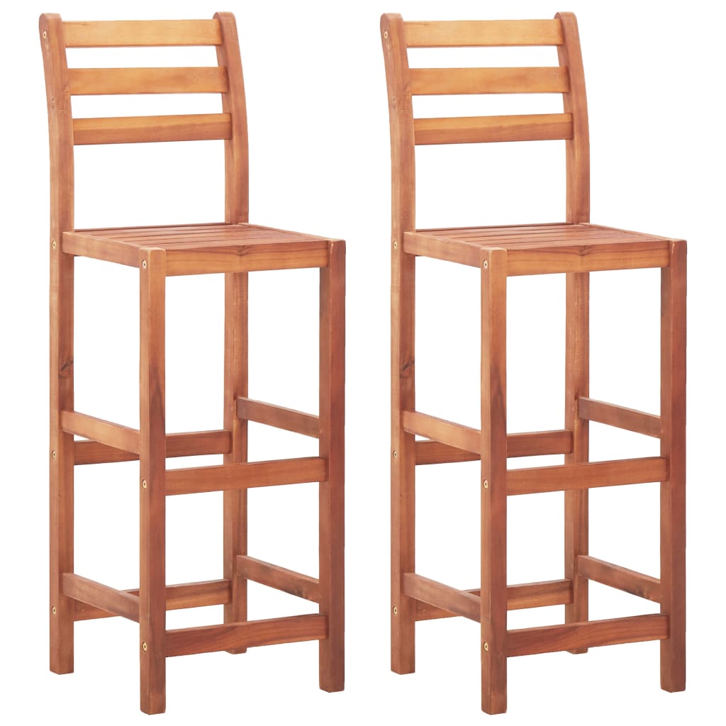 Scaune De Bar, 2 Buc., Lemn Masiv De Acacia