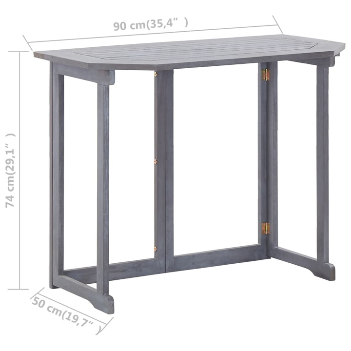Masă De Balcon Pliabilă, 90X50X74 Cm, Lemn Masiv De Acacia