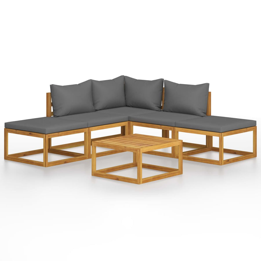 Set Mobilier Grădină Cu Perne, 6 Piese, Lemn Masiv Acacia