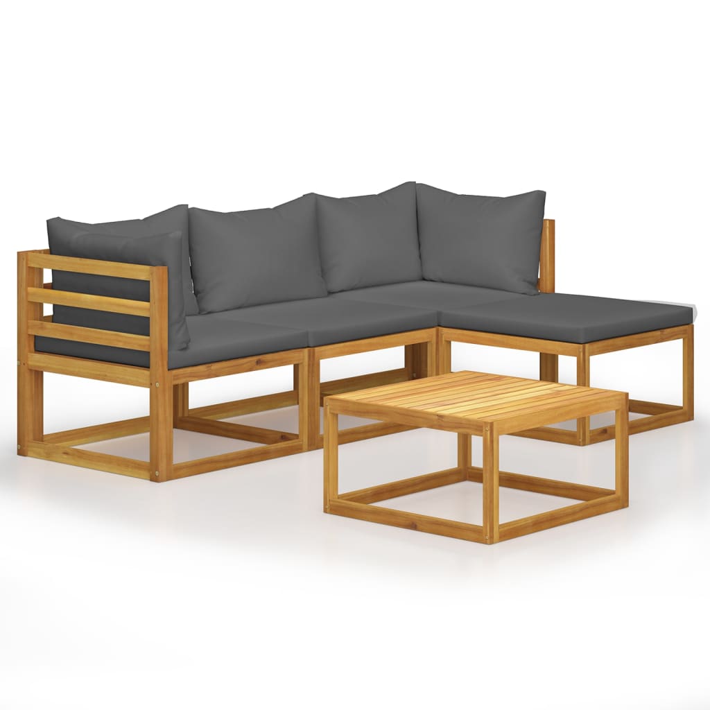 Set Mobilier Grădină Cu Perne, 6 Piese, Lemn Masiv Acacia
