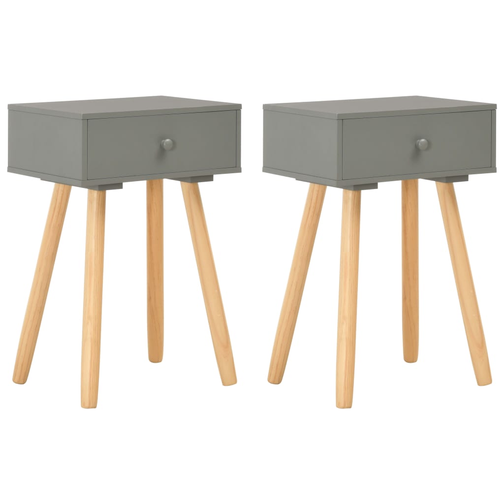Noptiere Din Lemn Masiv De Pin 2 Buc, 40 X 30 X 61 Cm,