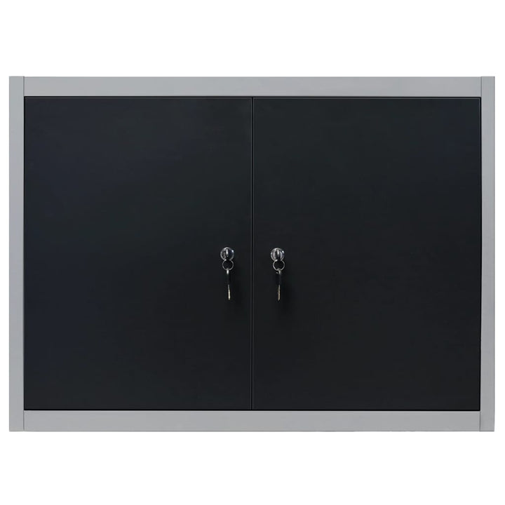 Dulap De Perete Pentru Unelte Gri & Negru Metal Stil Industrial
