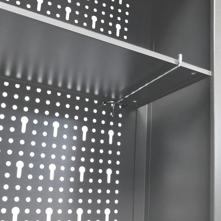 Dulap De Perete Pentru Unelte Gri & Negru Metal Stil Industrial