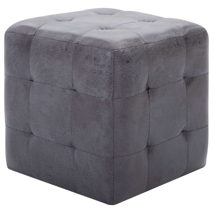 Taburet, 2 Buc., , 30X30X30 Cm, Piele Întoarsă Ecologică