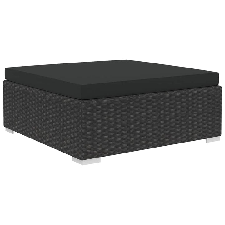 Set Mobilier De Grădină Cu Perne, 6 Piese, Negru, Poliratan