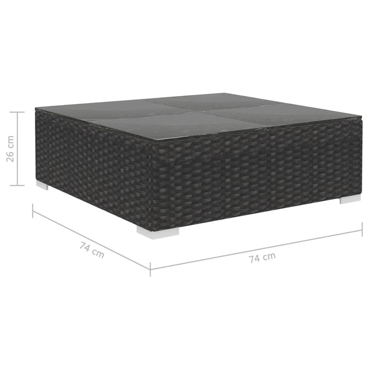 Set Mobilier De Grădină Cu Perne, 6 Piese, Negru, Poliratan